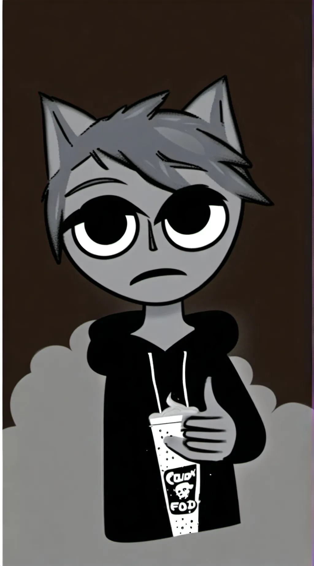 ai character: Grey background