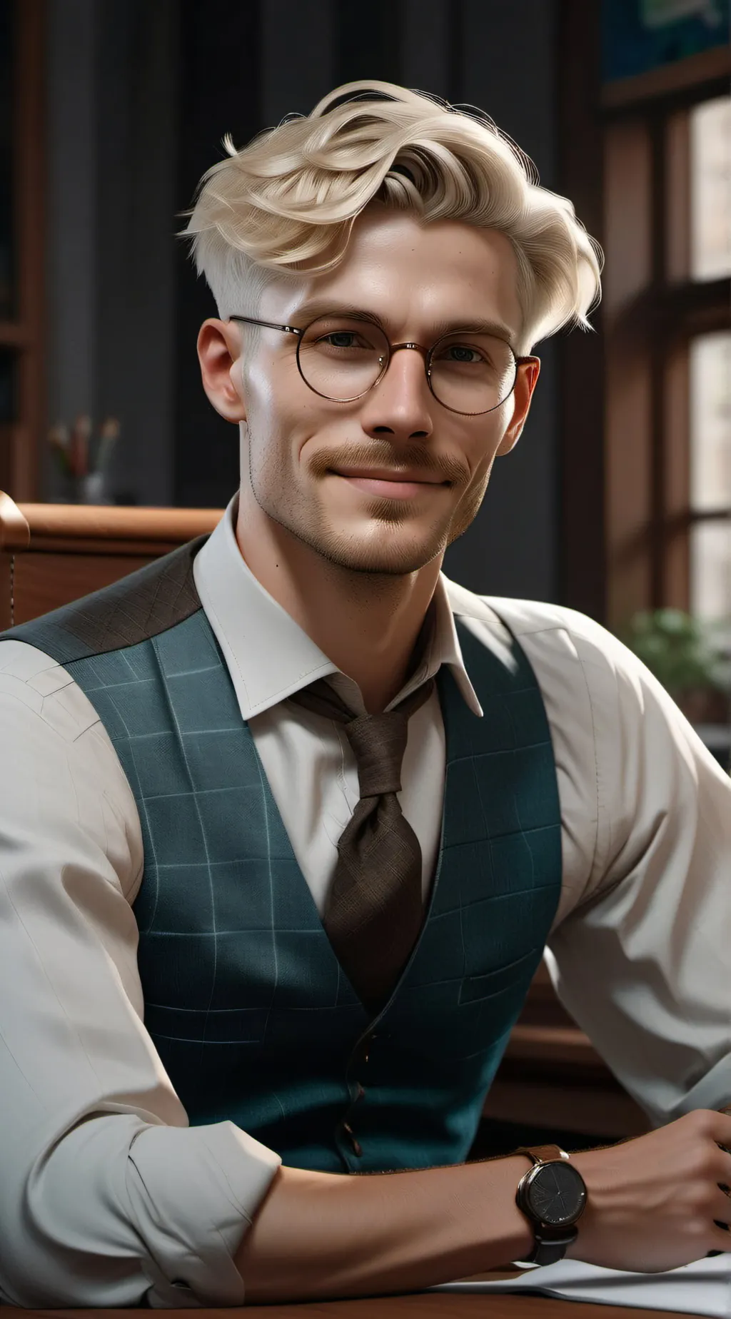ai character: August  background