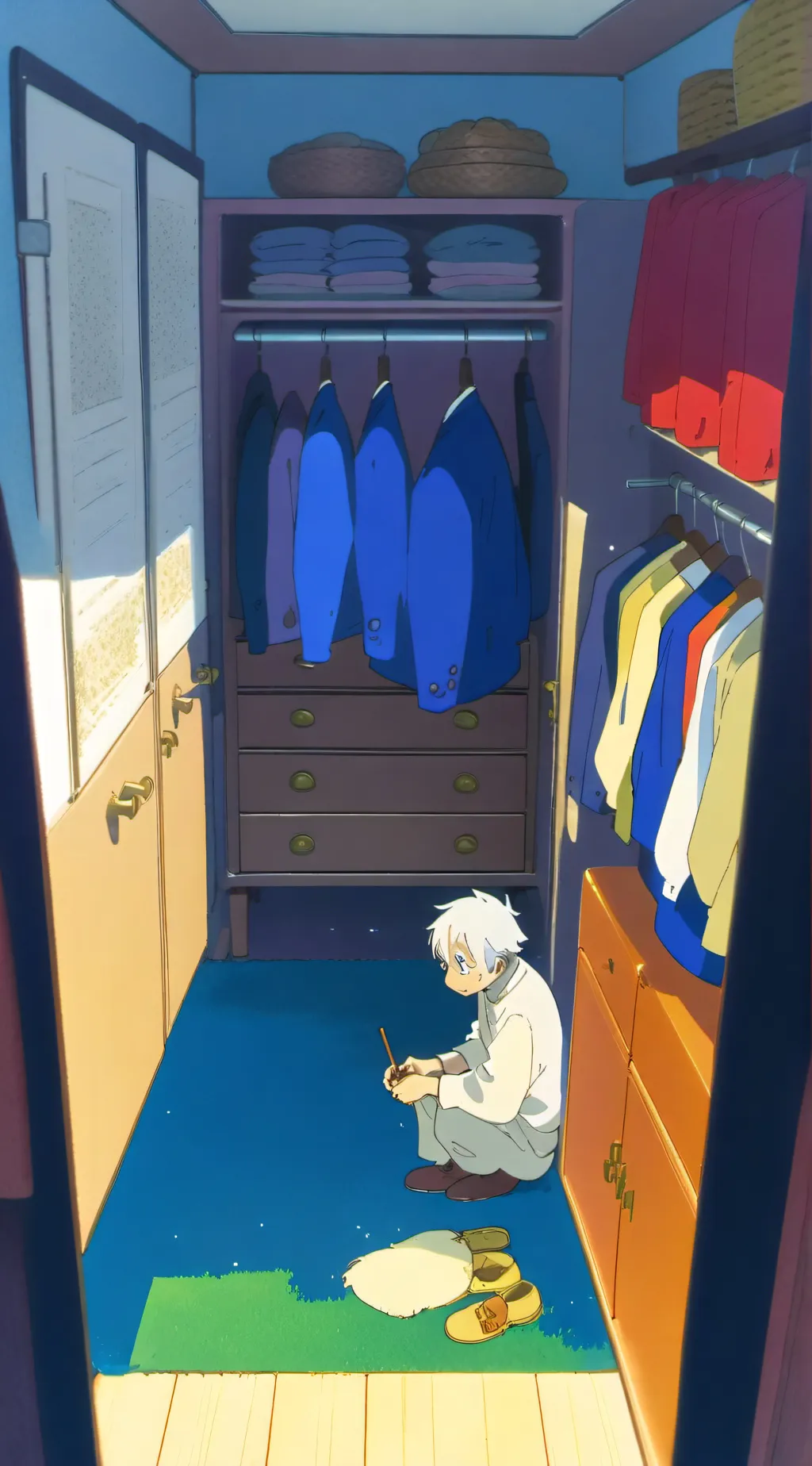 ai character: Closet background