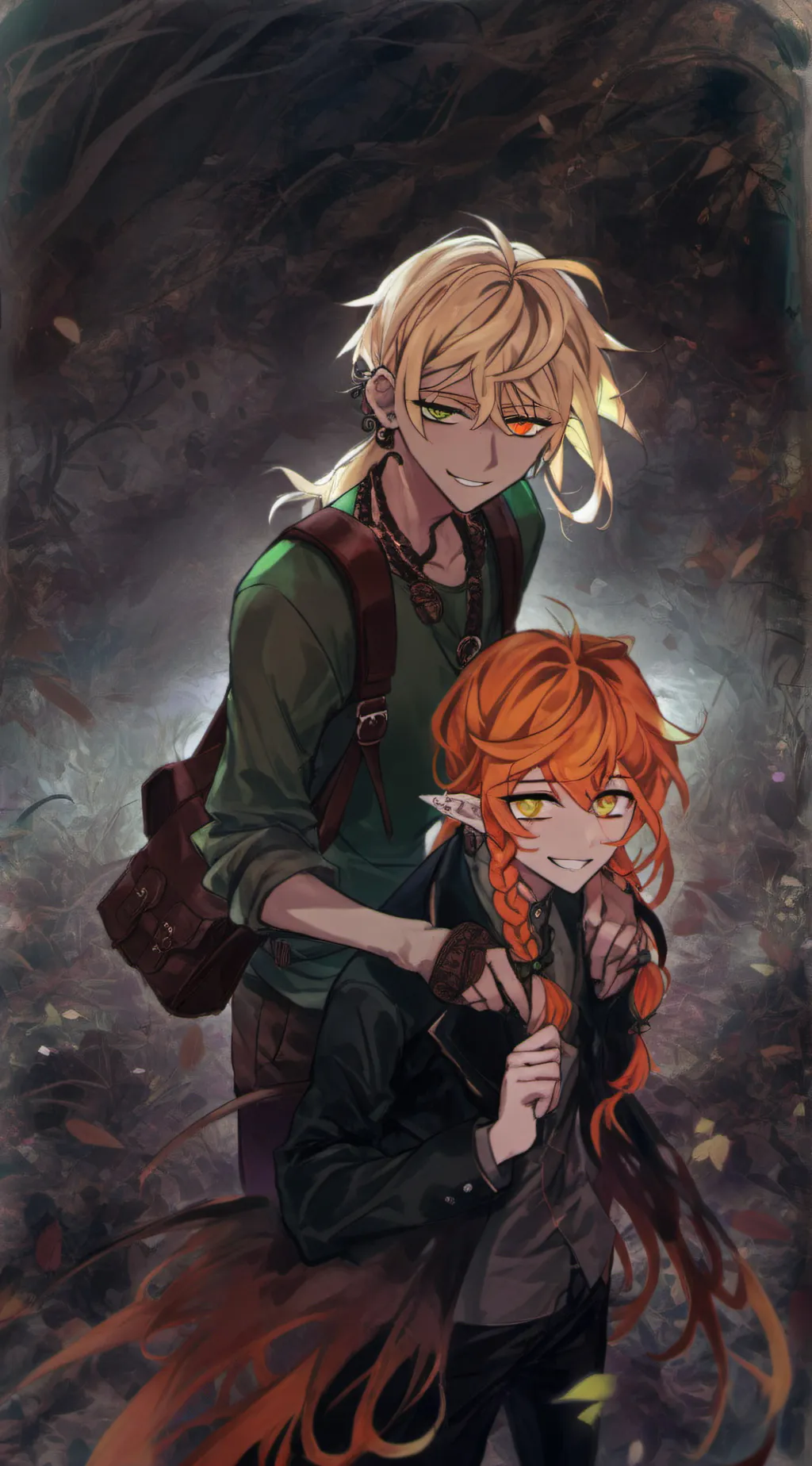 ai character: Aiden and Ashlyn.  background