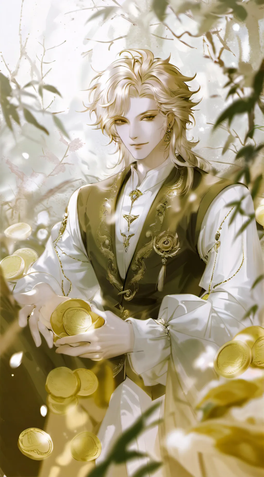 ai character: Golden and Dust background