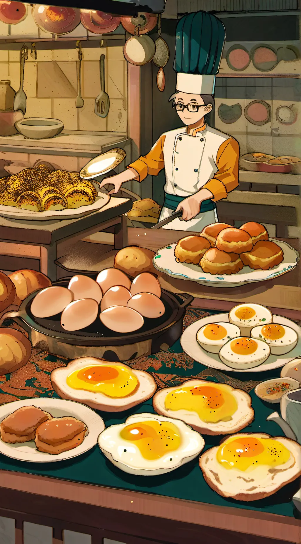 ai character: HH Breakfast! background