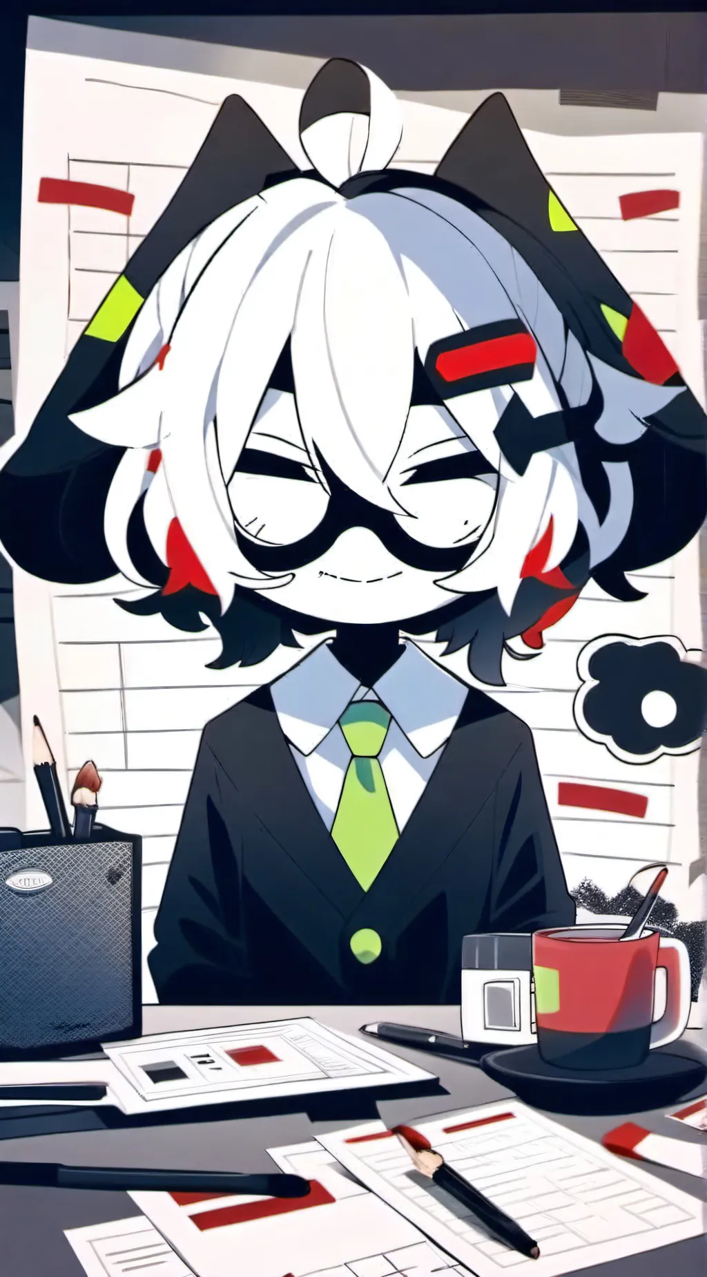ai character: Pibby glitch background