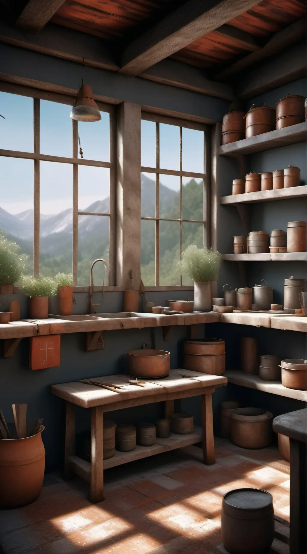 ai character: own workshop background
