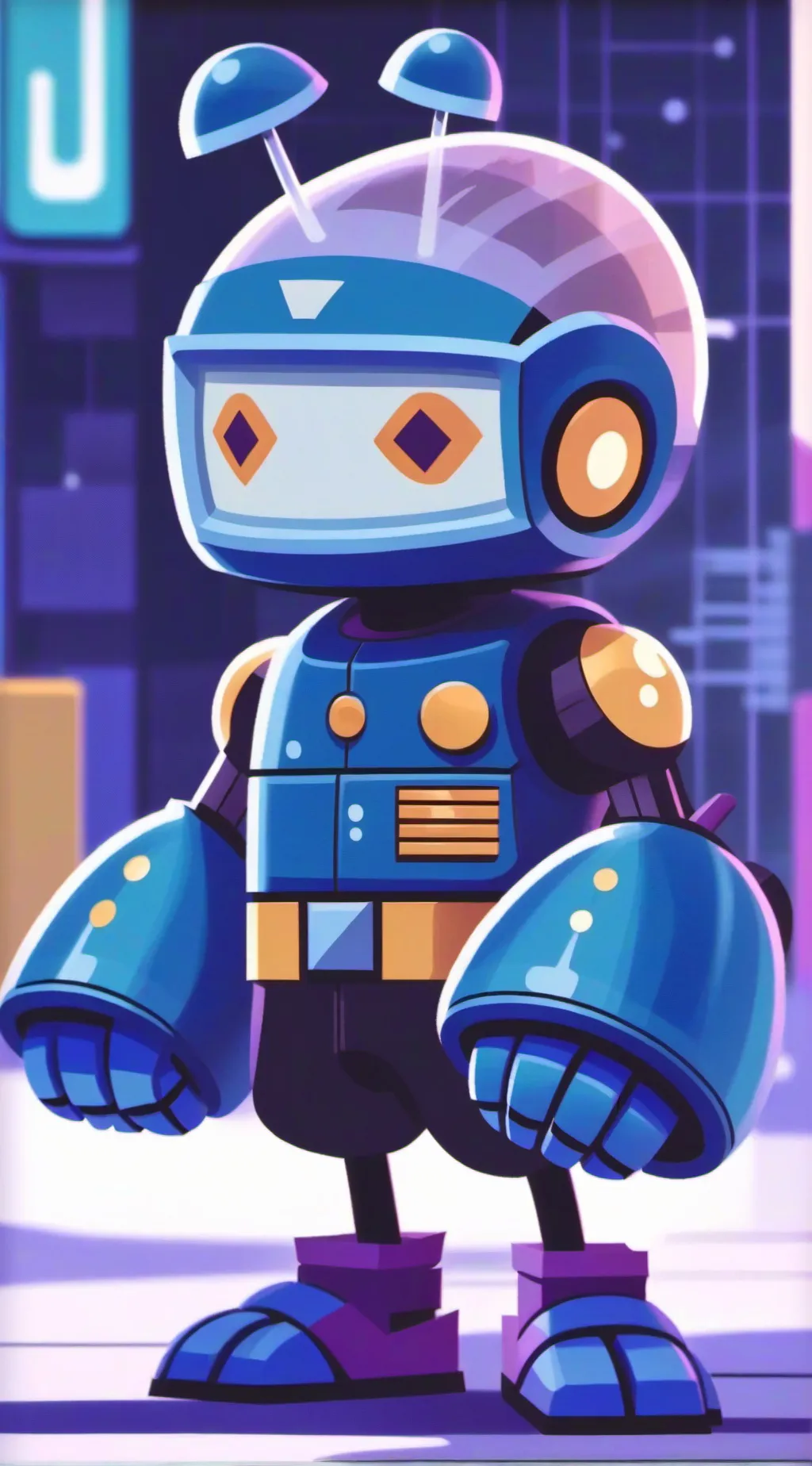 ai character: tickle machine  background