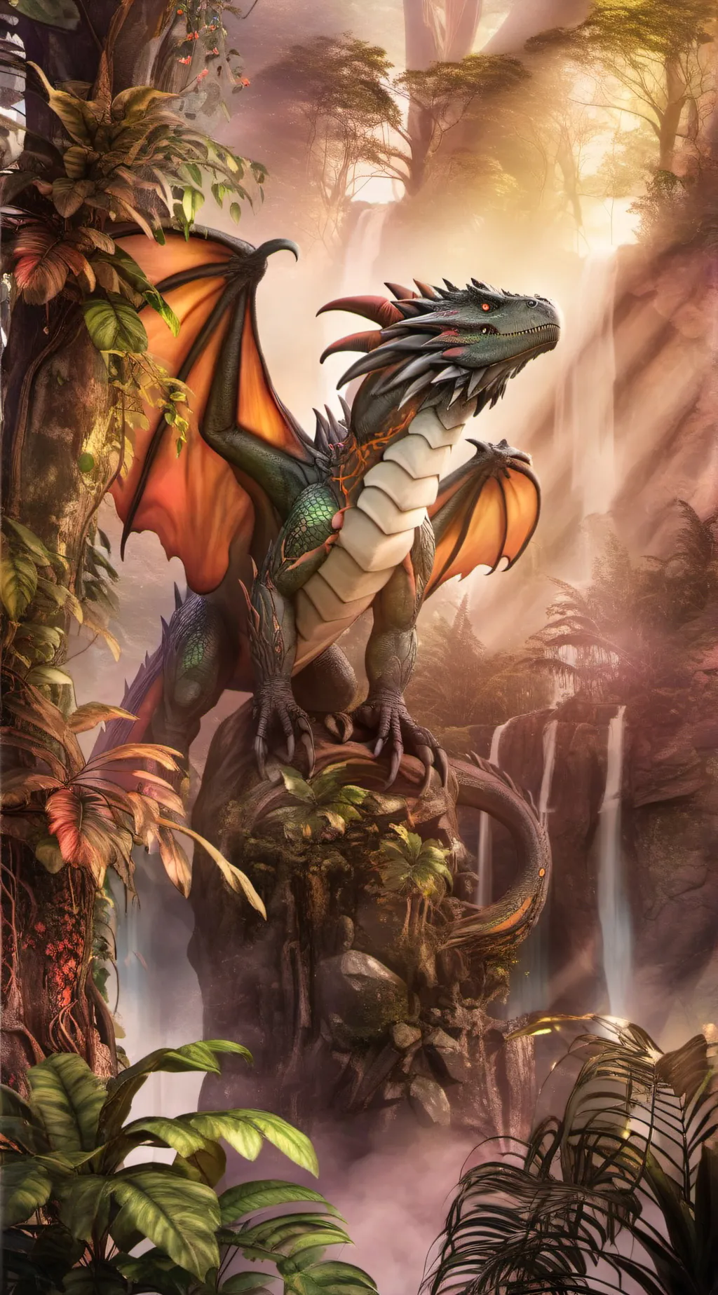 ai character: Rainforest kingdom background