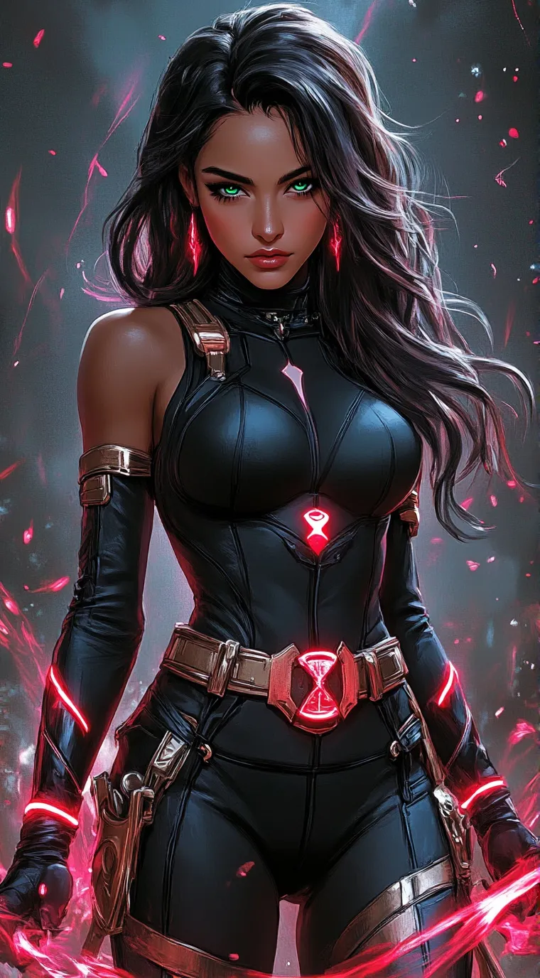 ai character: Black Widow  background