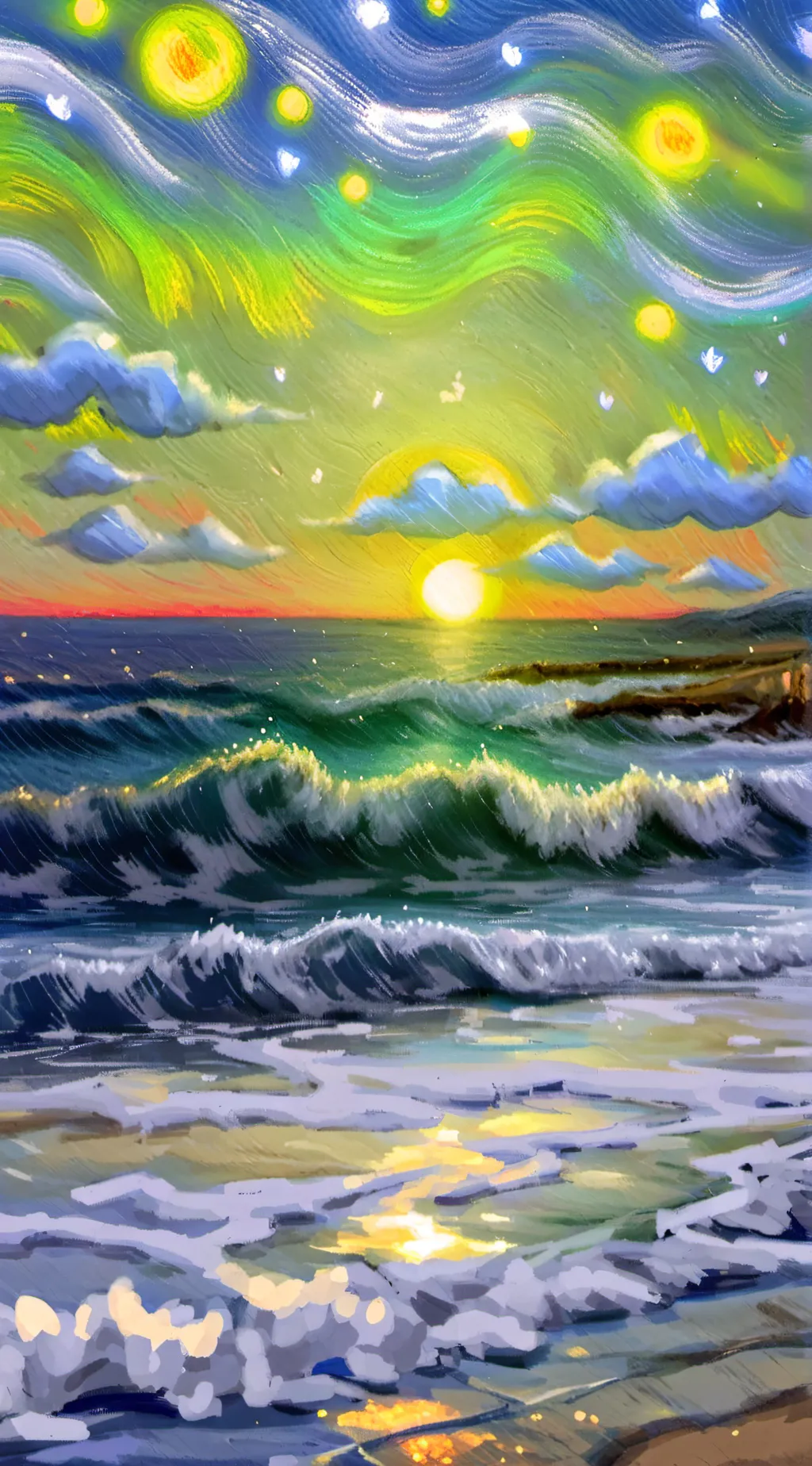 ai character: Jjk at the beach background