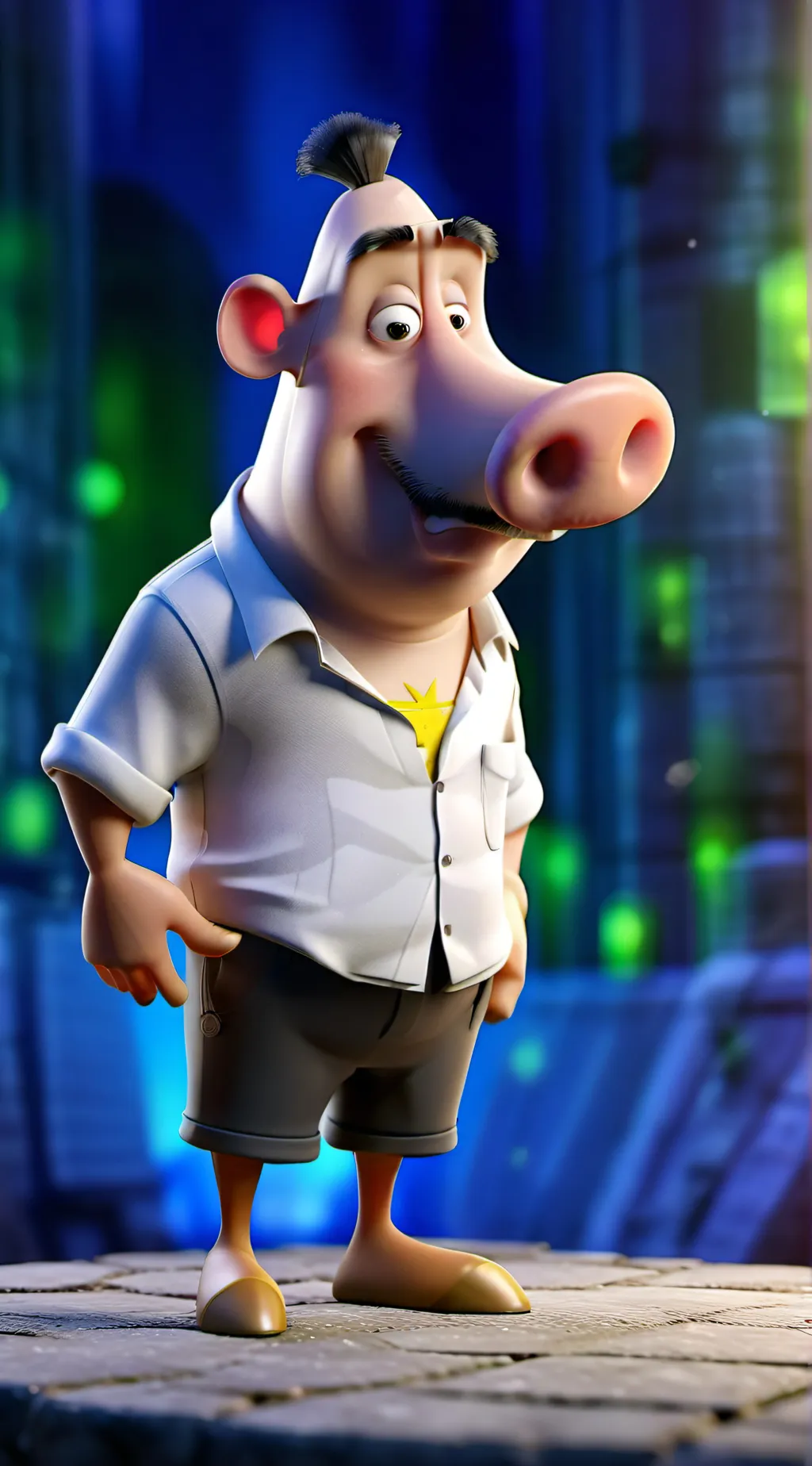 ai character: piggy background