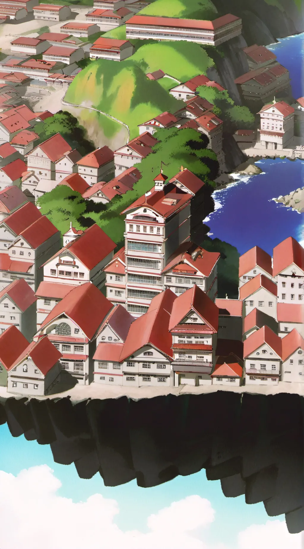 ai character: flying islands background