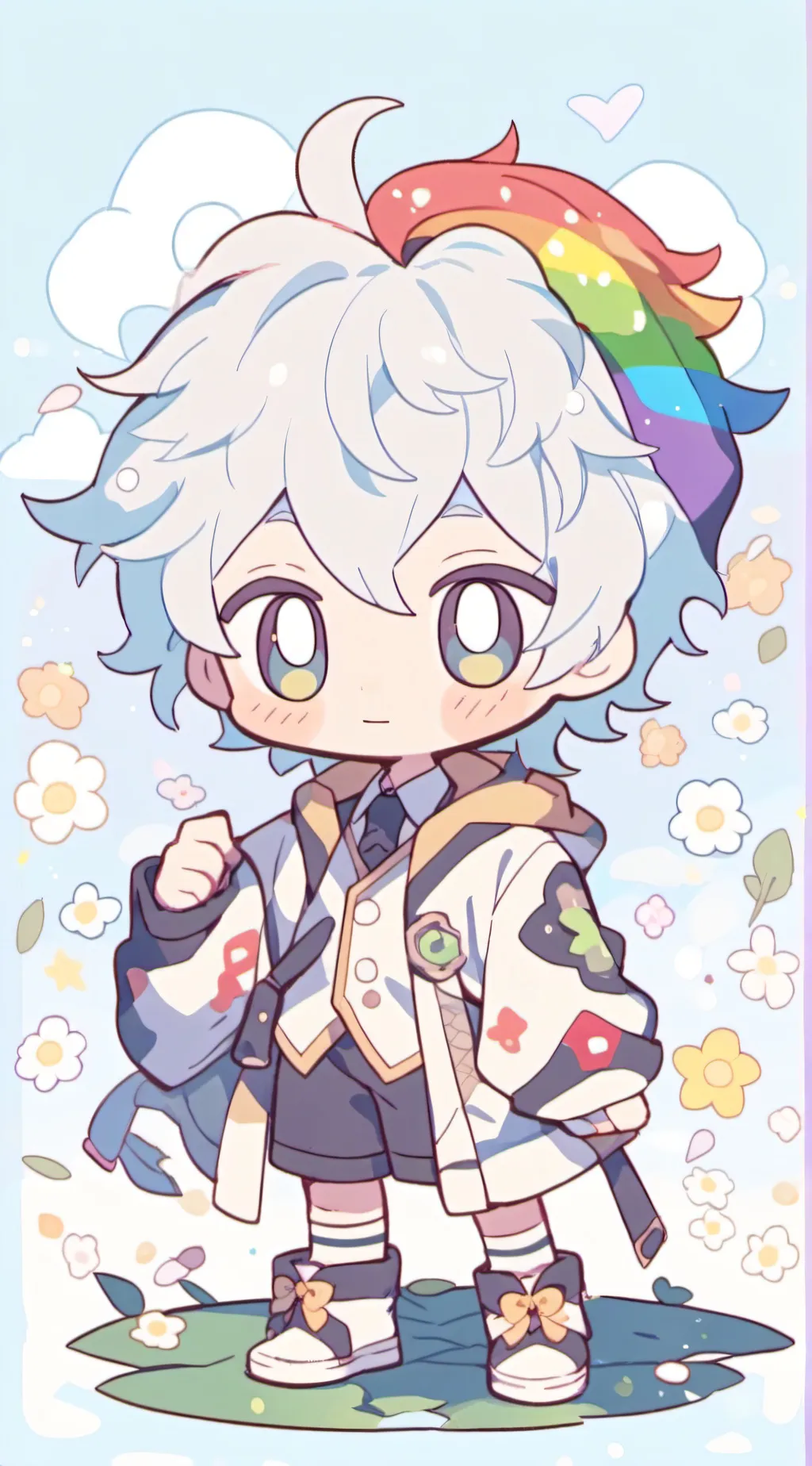 ai character: Dandys world chibi background
