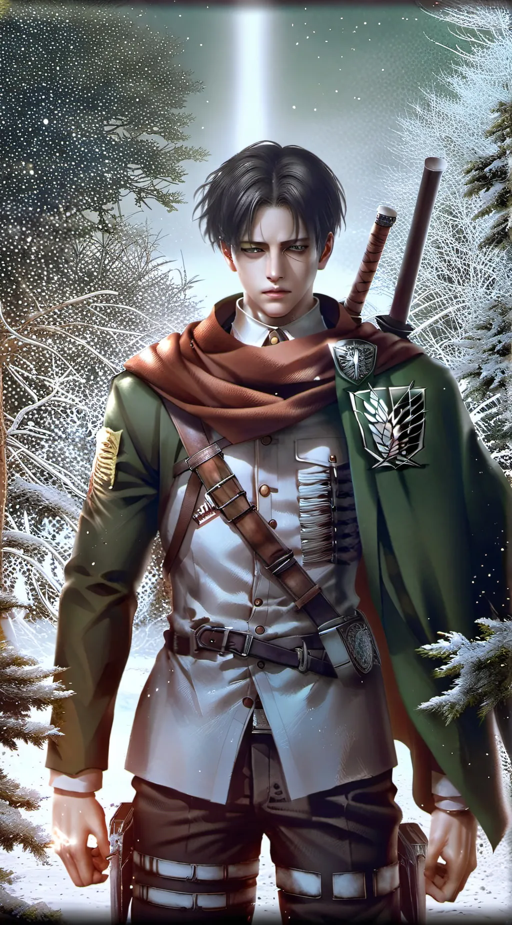 ai character: Levi Ackerman  background