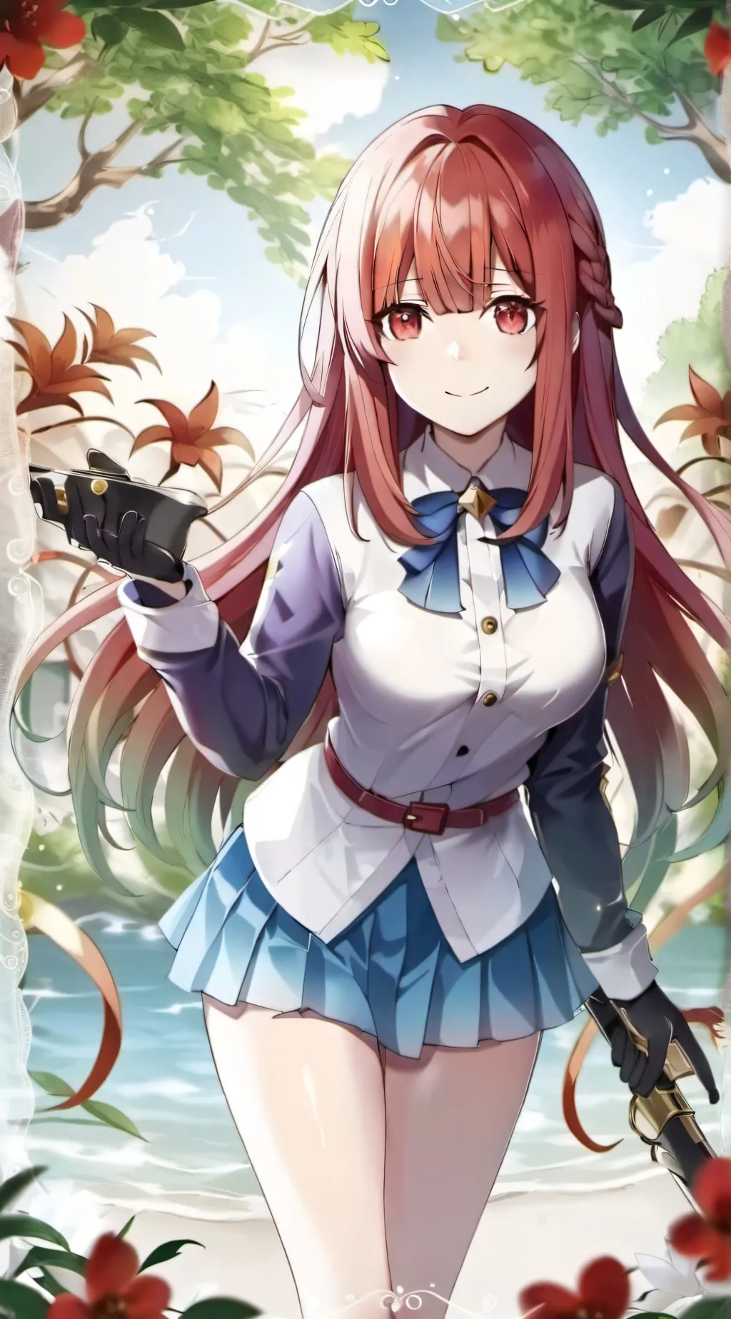 ai character: Violet background