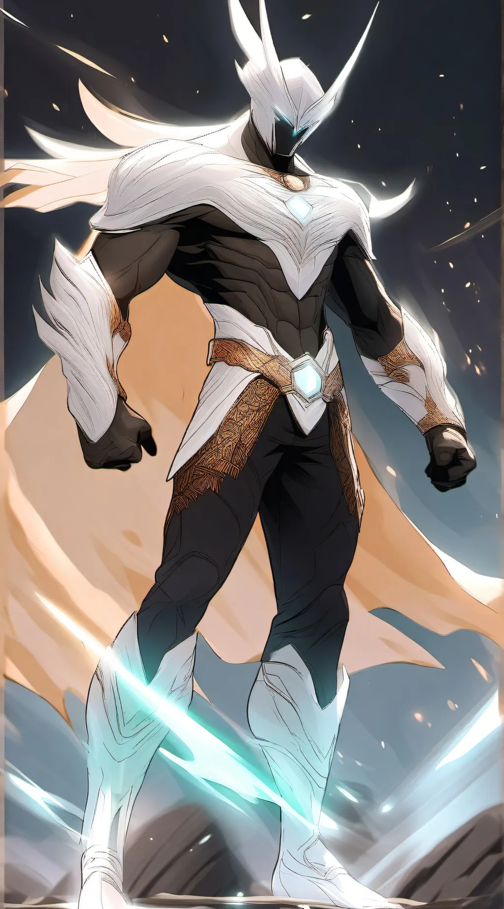 ai character: glorious nebula background