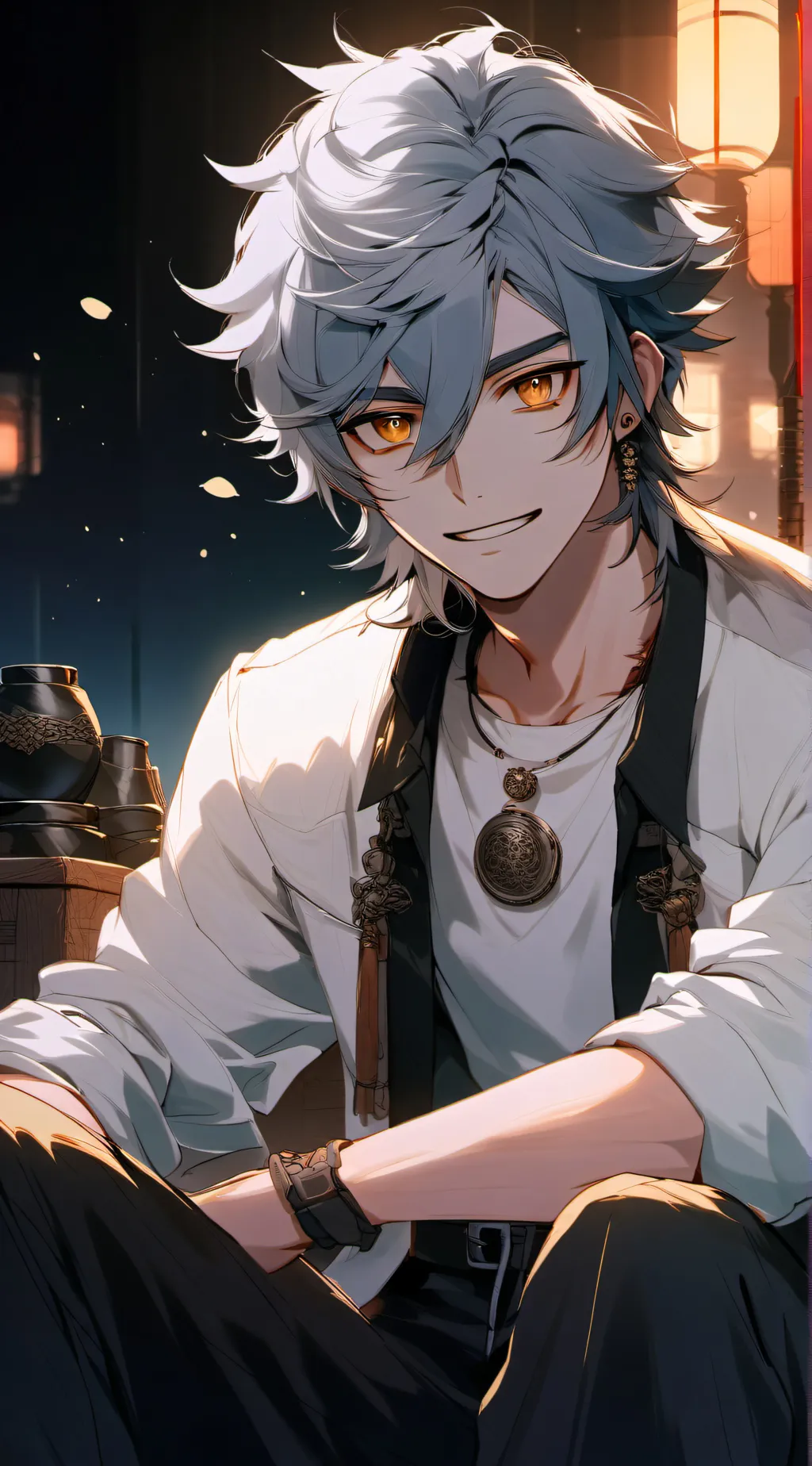 ai character: metal pipe (Seth) background