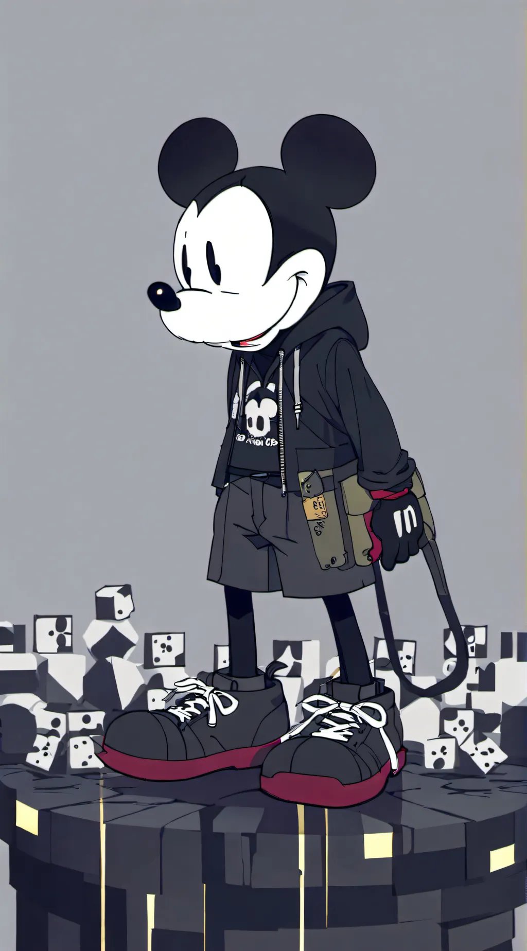 ai character: Emo Mickey Mouse background