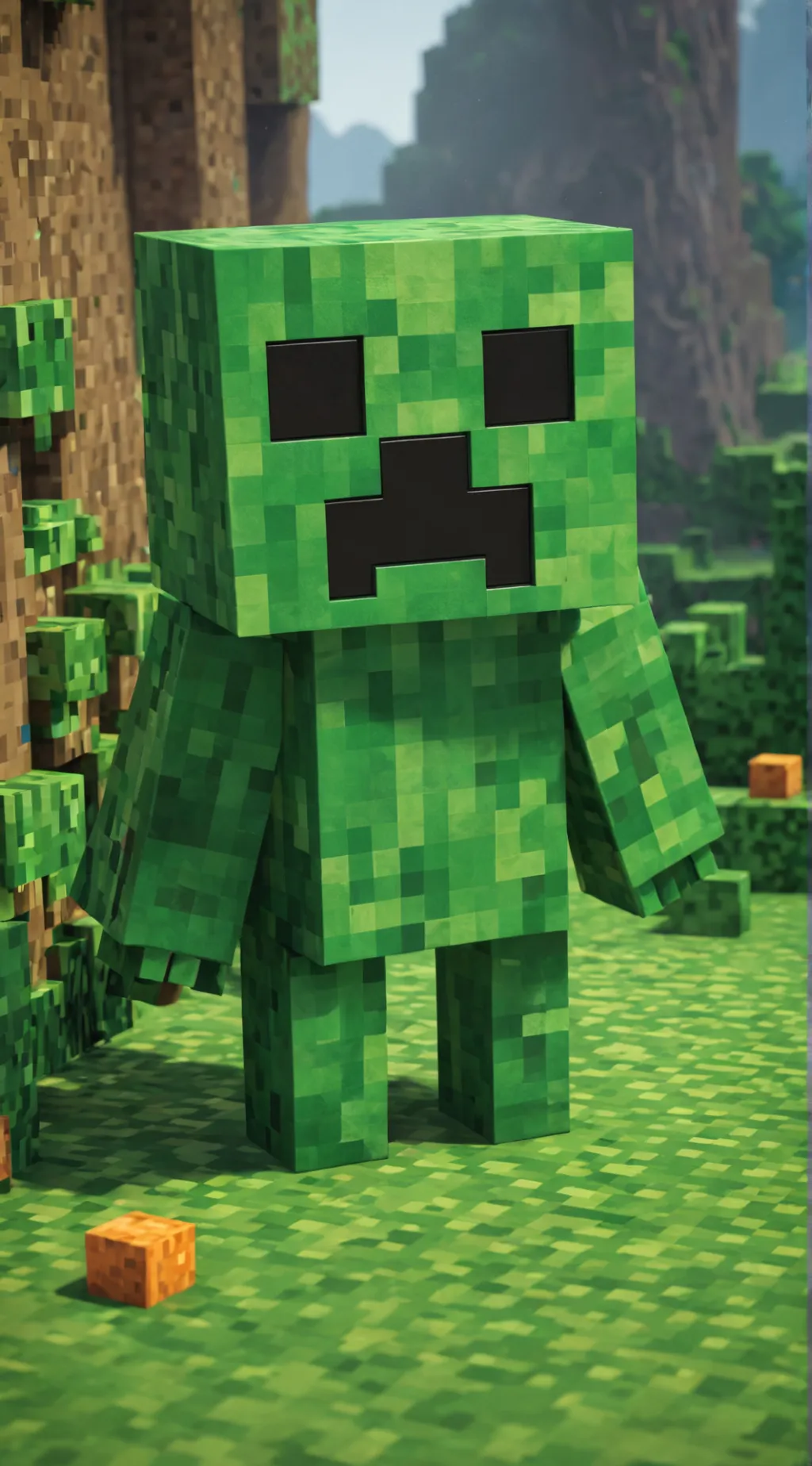 ai character: Minecraft creeper background