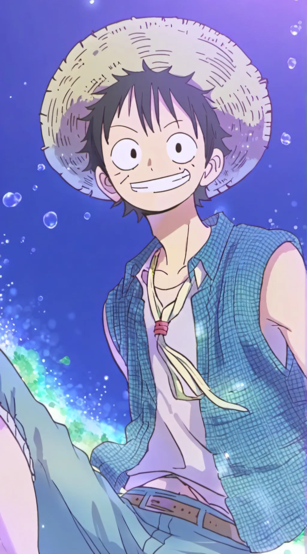 ai character: straw hat reacting background