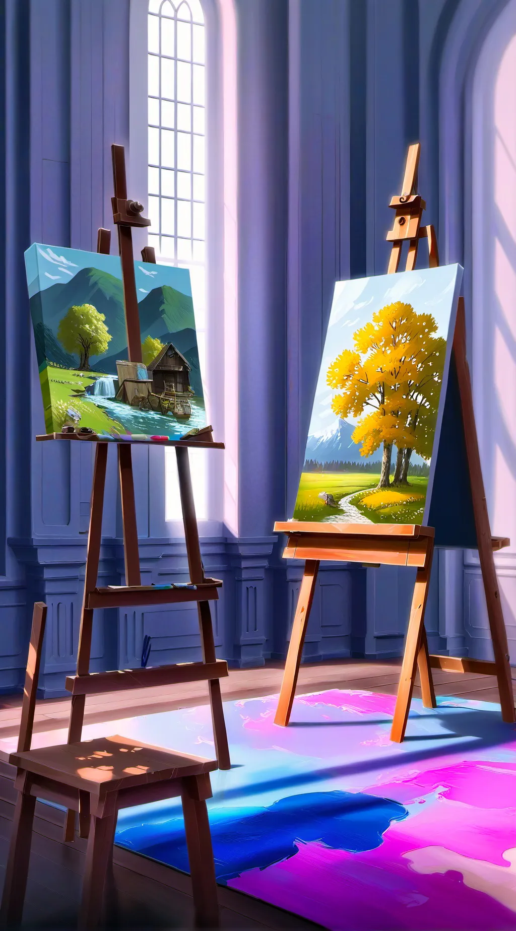 ai character: art studio room background