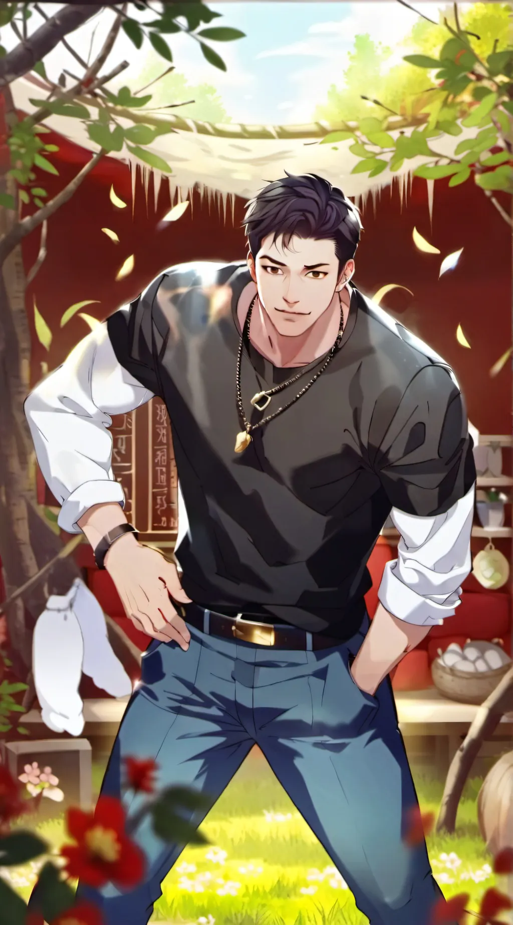 ai character: Muscleman Tom background