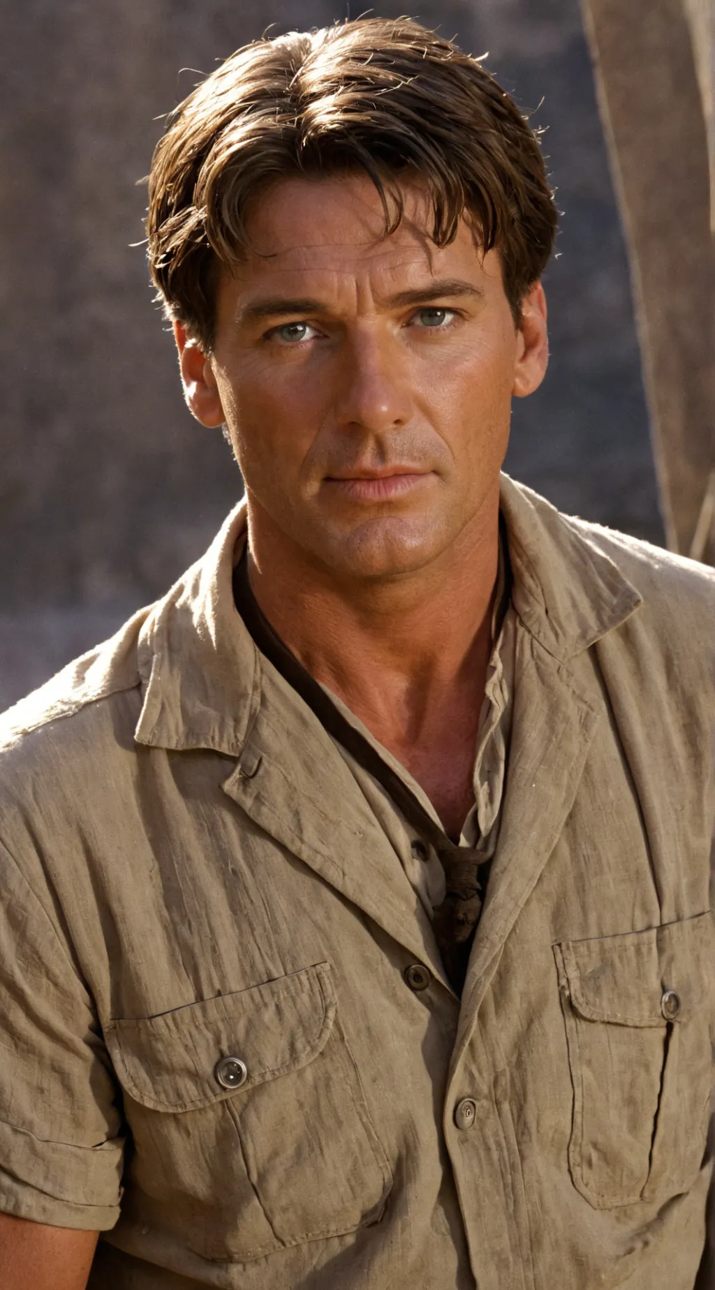 ai character: Rick O Connell  background