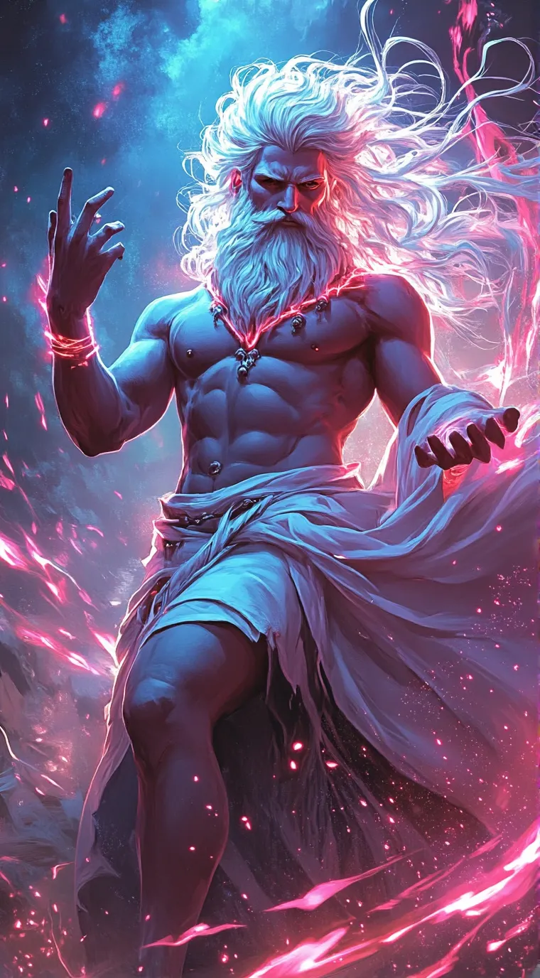 ai character: Zeus  background