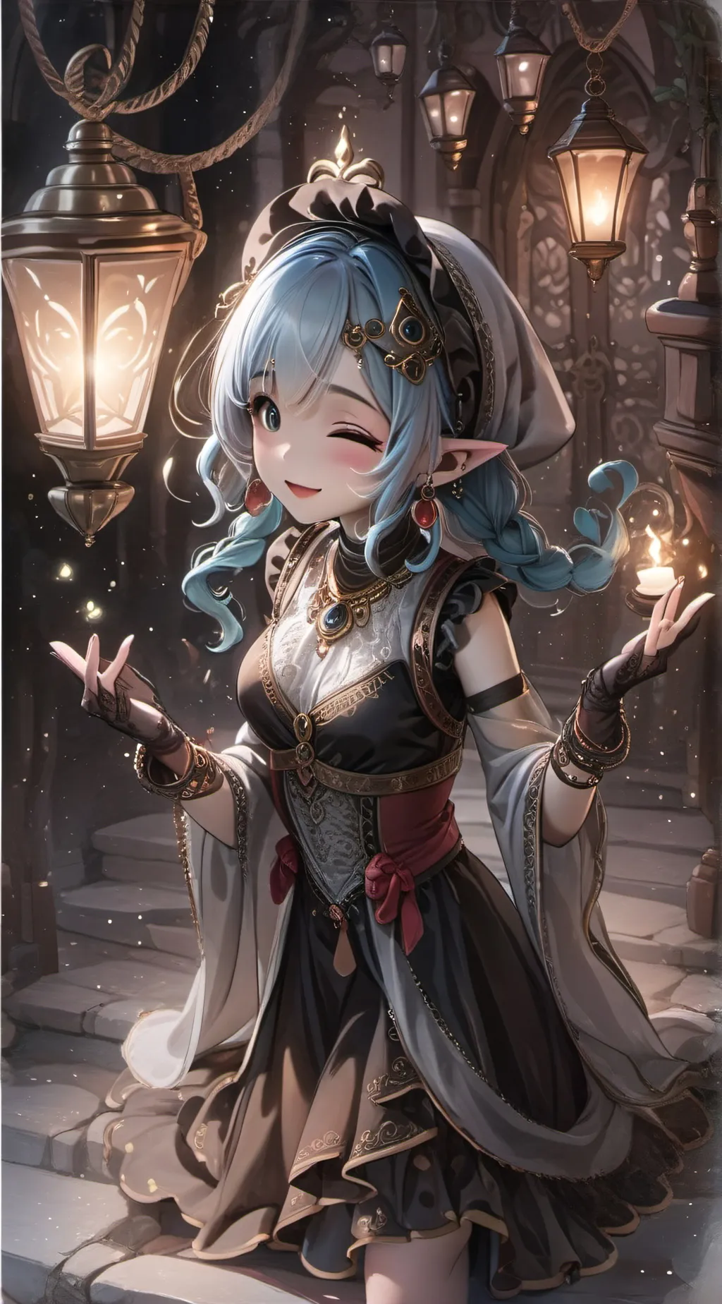 ai character: mischievous genie background