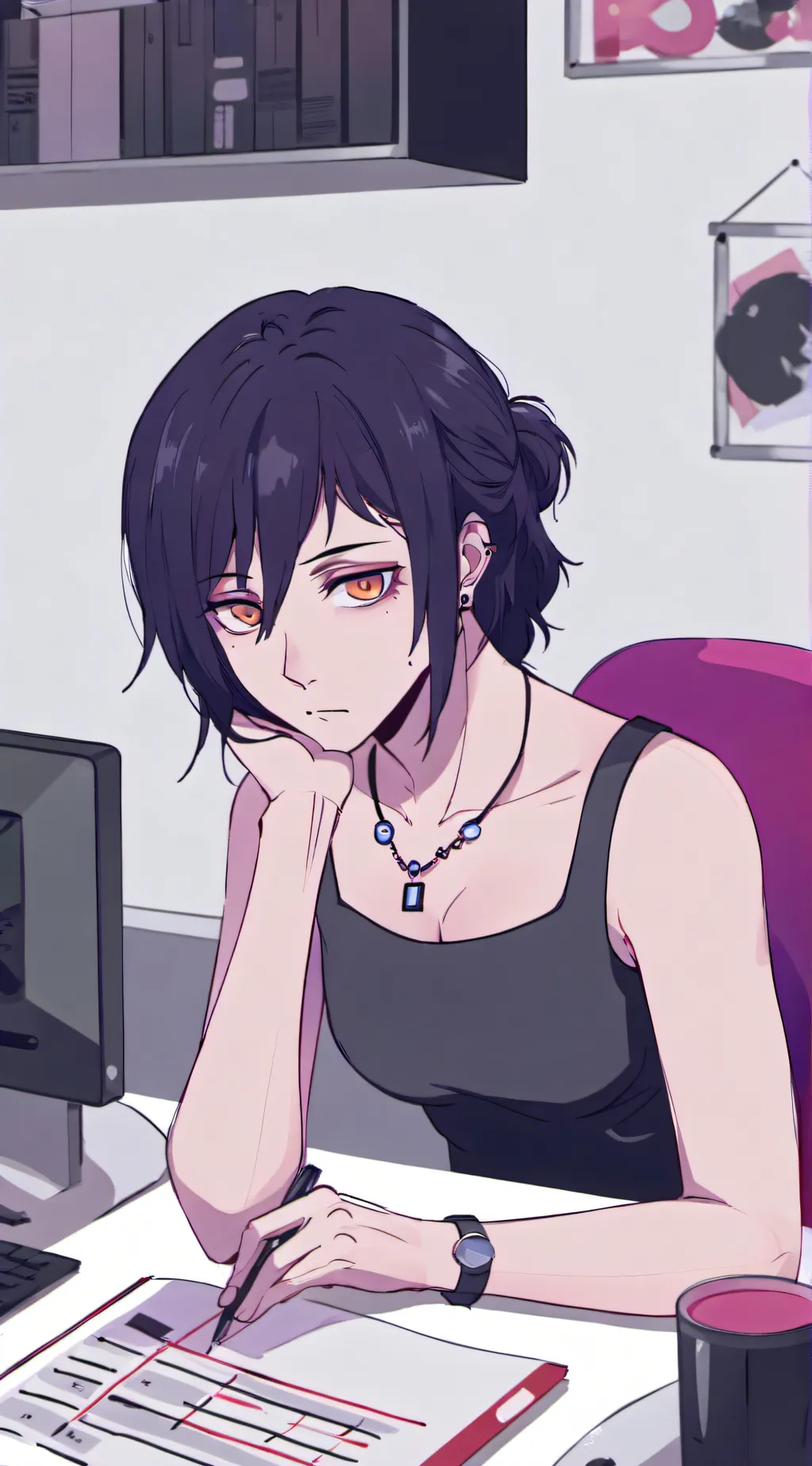 ai character: Egirl Timida  background