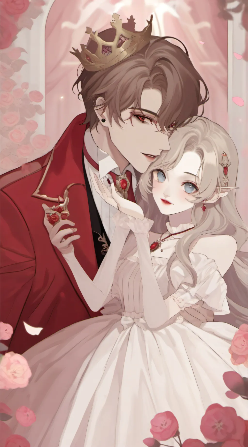 ai character: king queen vampire background