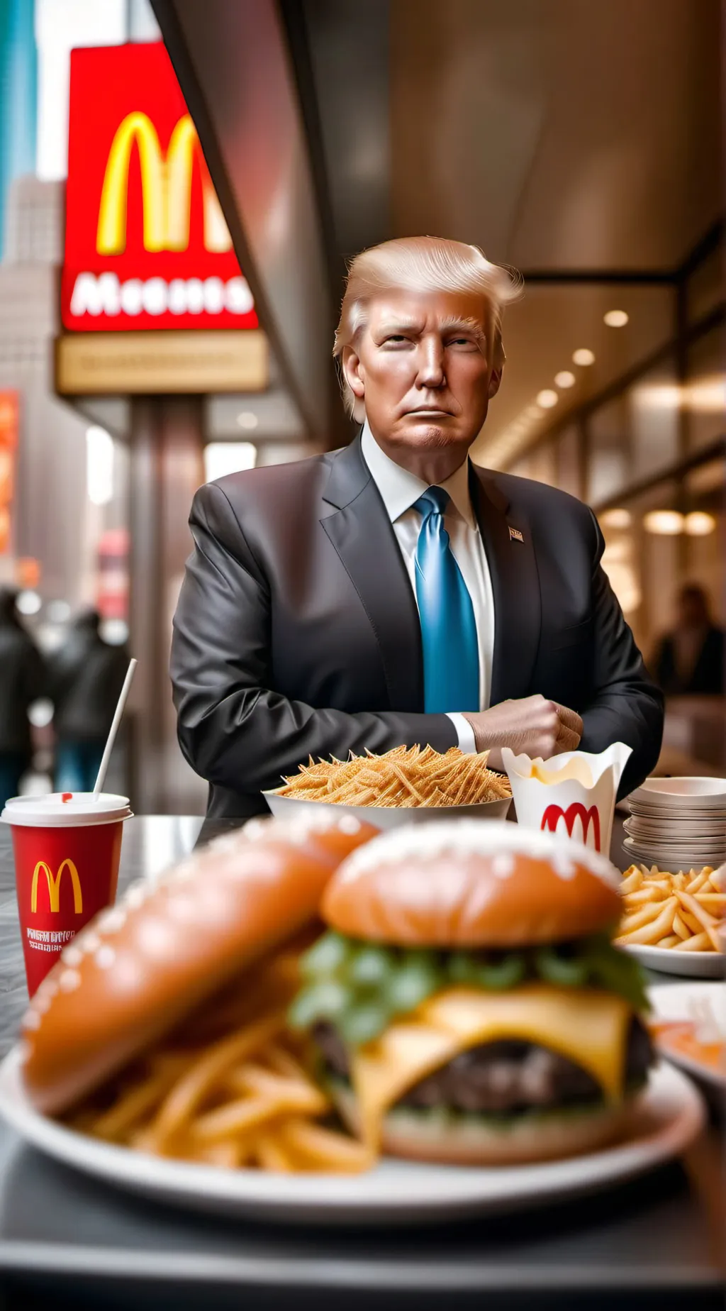 ai character: McTrump Donalds background