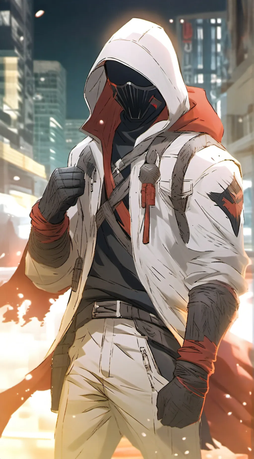 ai character: Red background