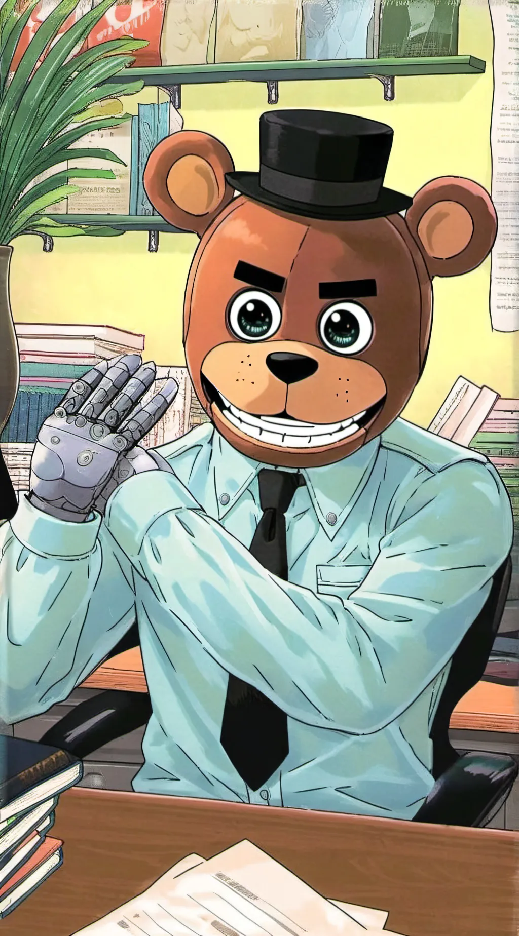 ai character: real fnaf background