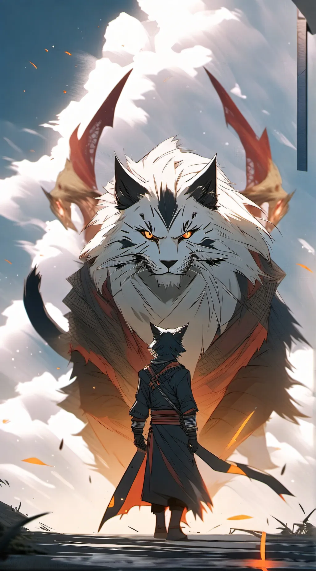 ai character: Demon cat background