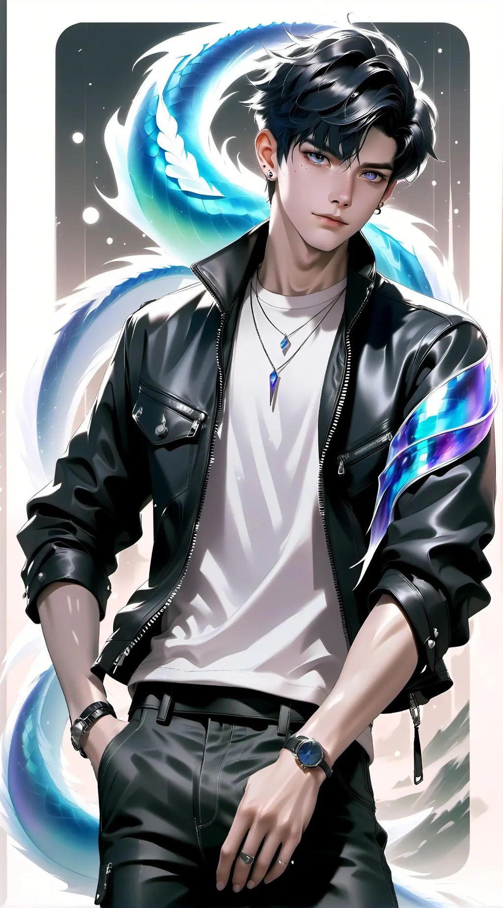 ai character: Godzilla  background