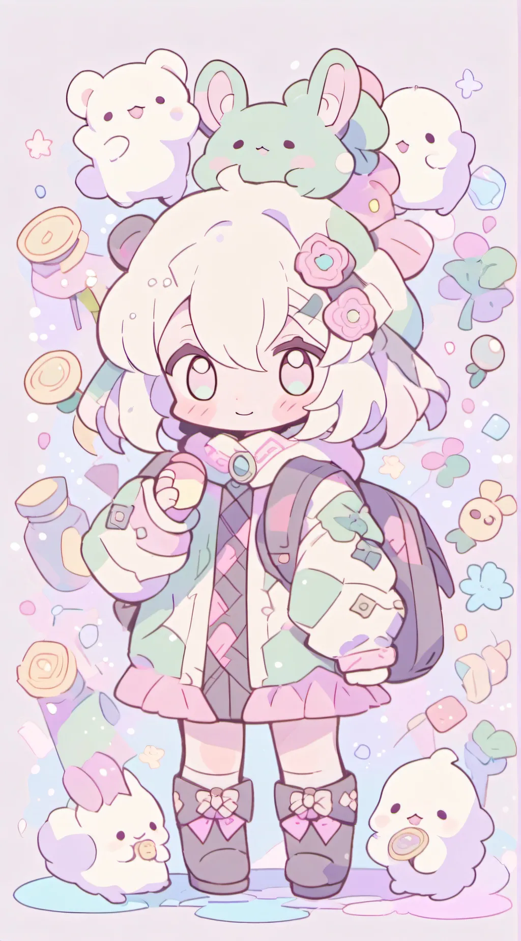 ai character: smiling critters  background