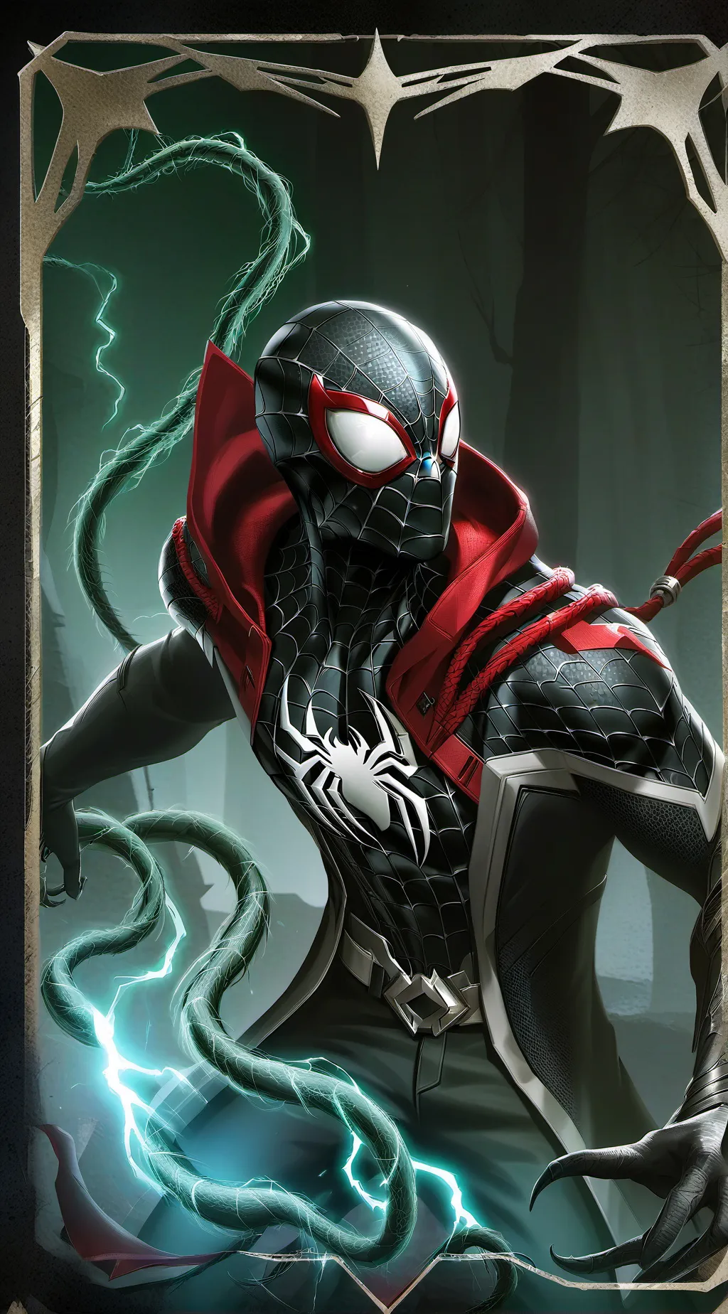 ai character: miles moralesvenom background