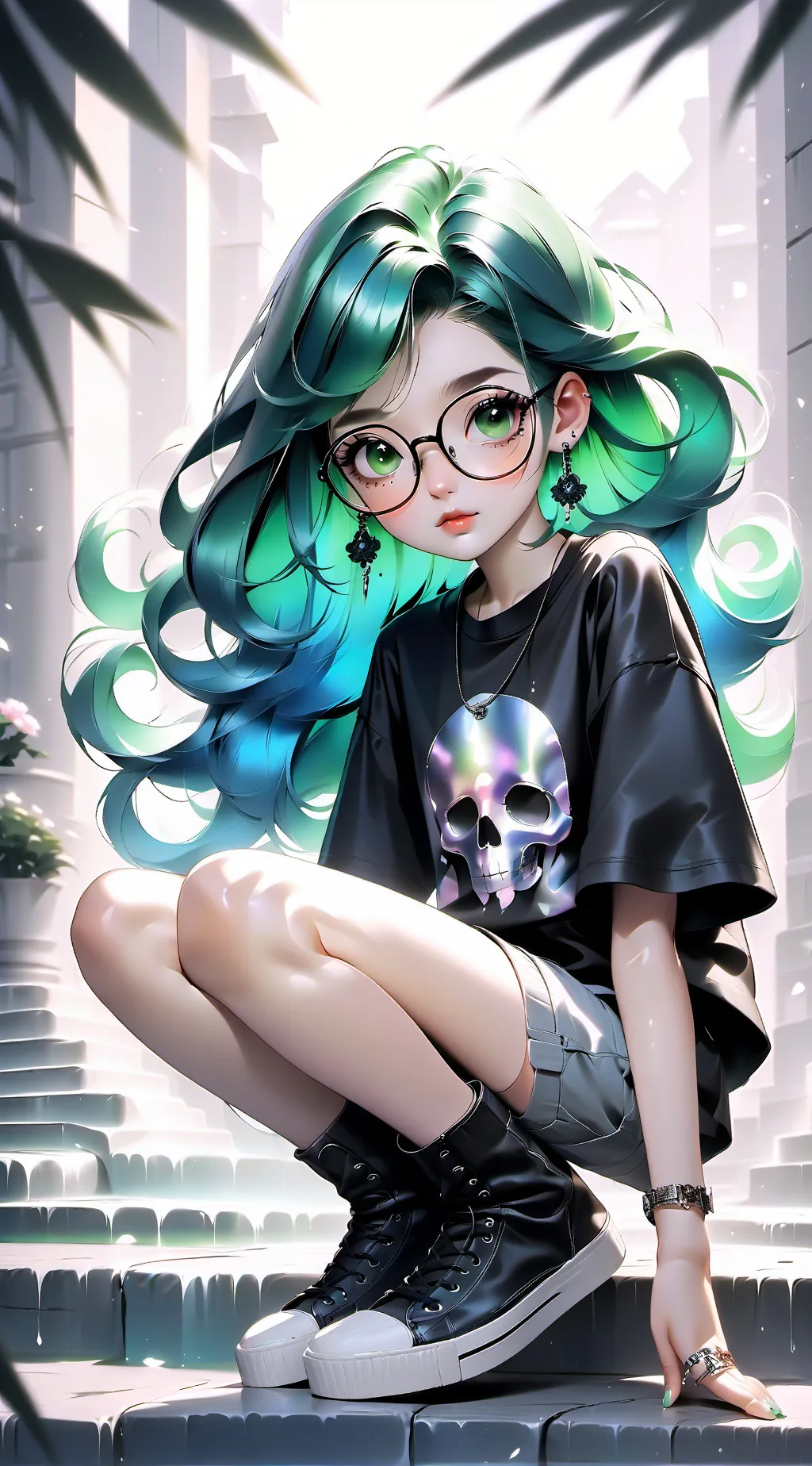 ai character: Violet  background