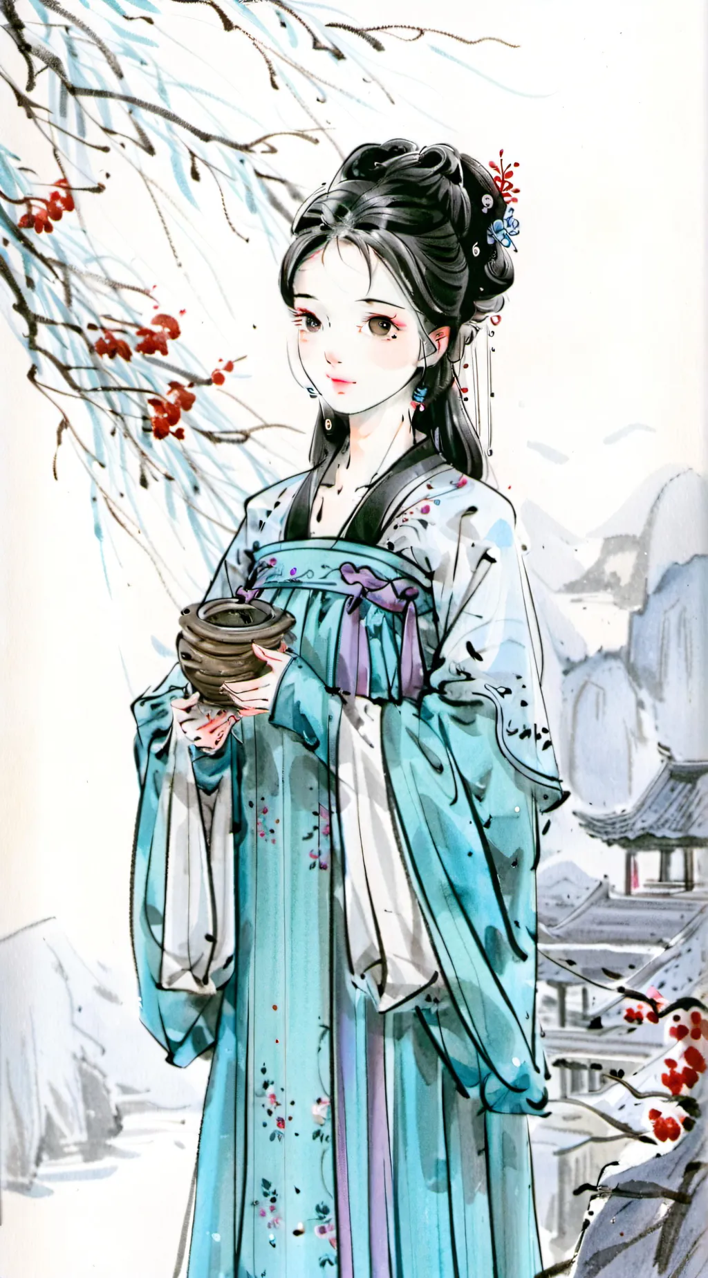 ai character: Chinese girl background