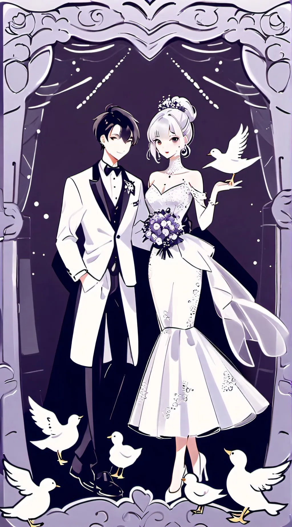 ai character: hh wedding!!! background