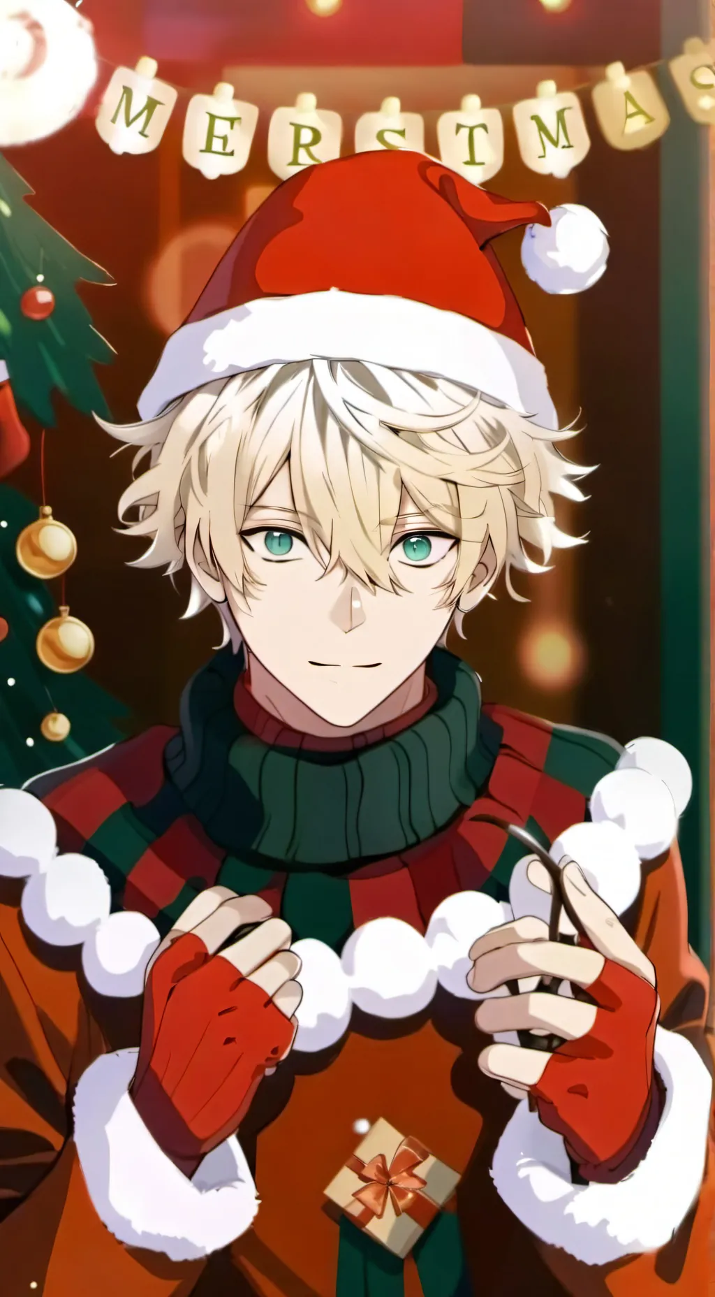 ai character: mha Christmas background