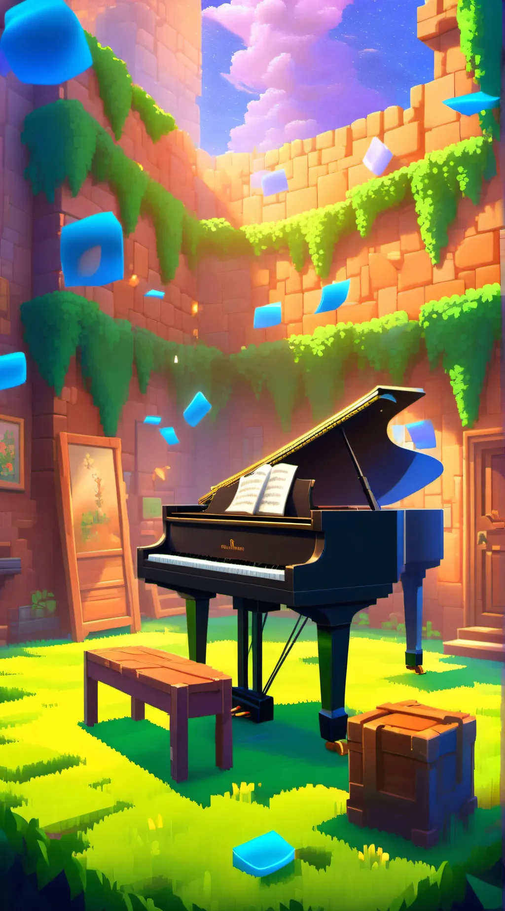 ai character: Piano background