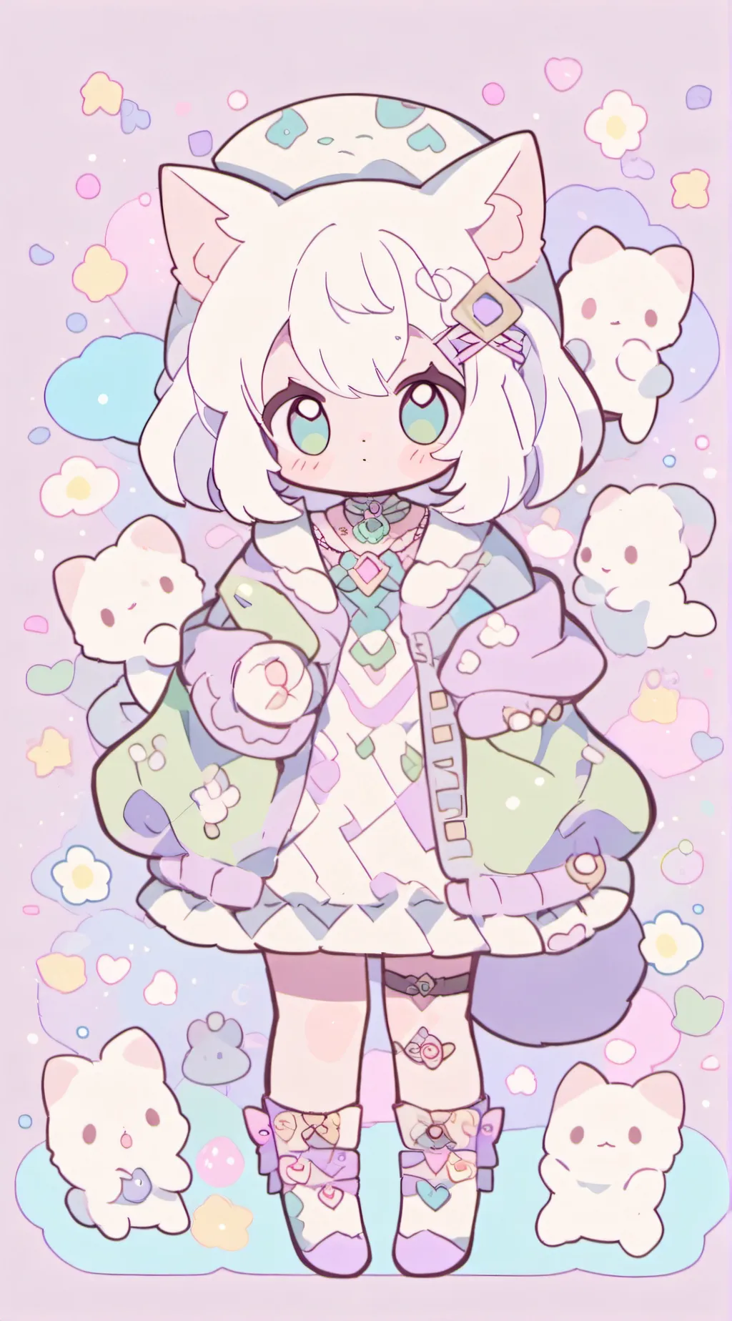 ai character: cute hybrids  background