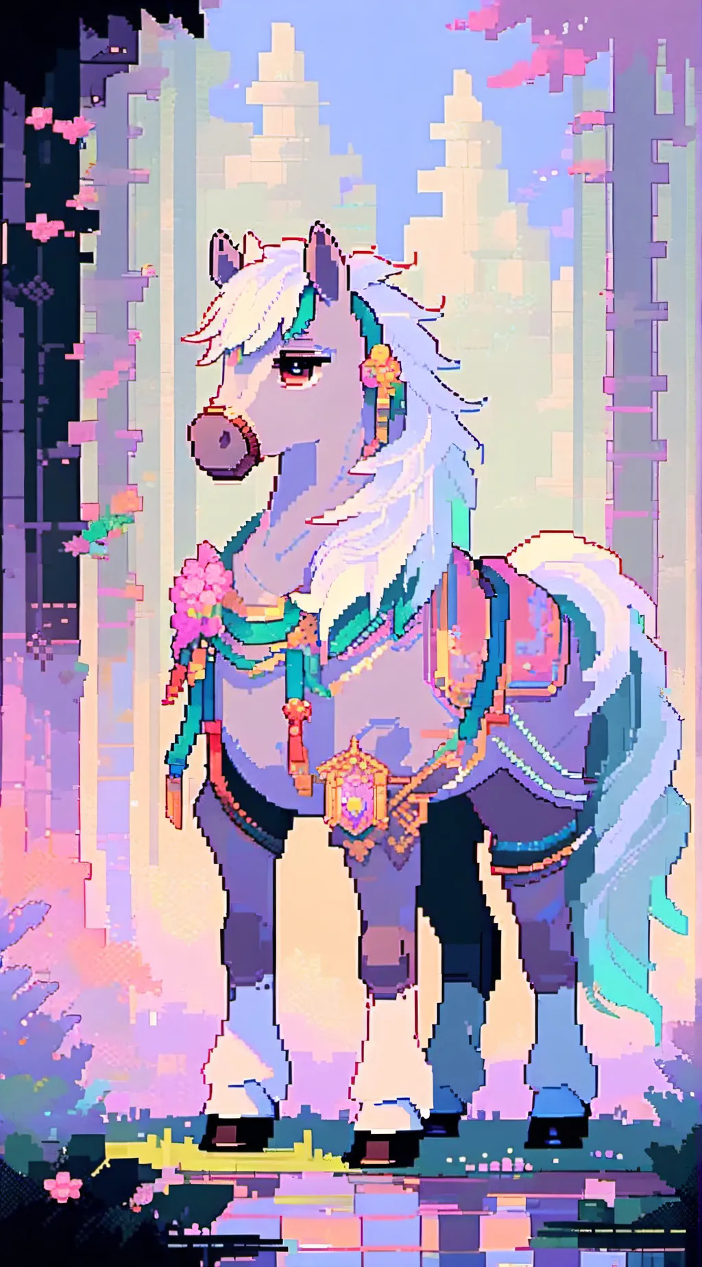 ai character: Fluffy pony background