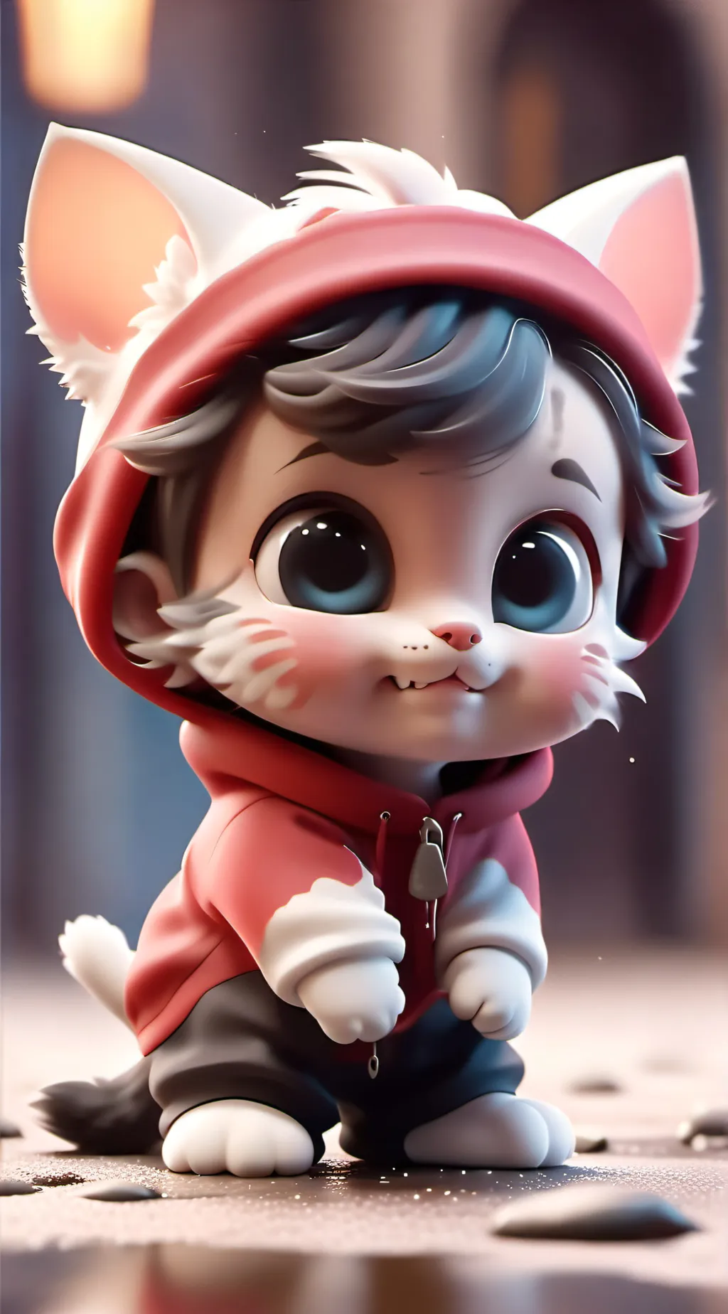 ai character: toilet cutie cat background