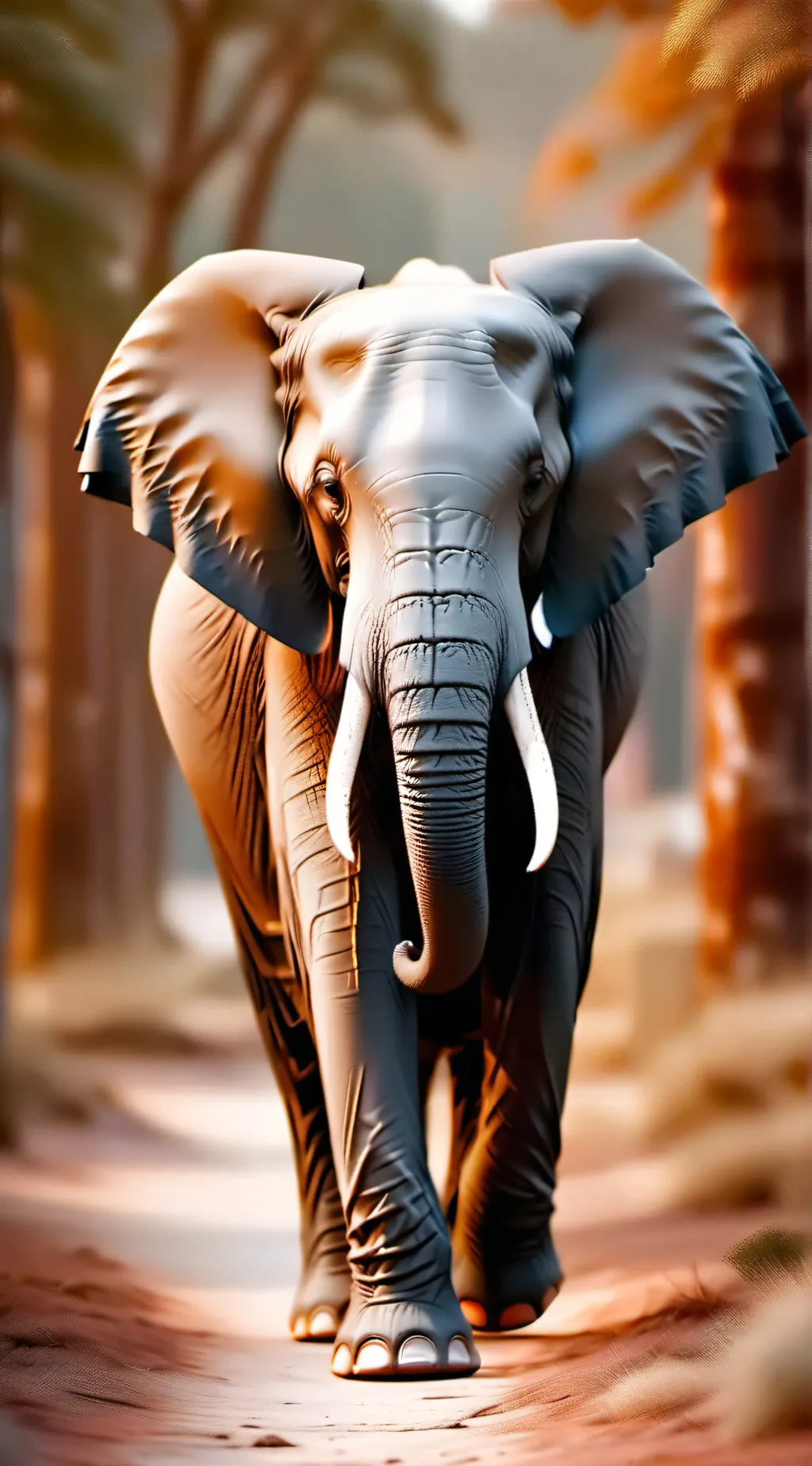 ai character: weird elephant  background