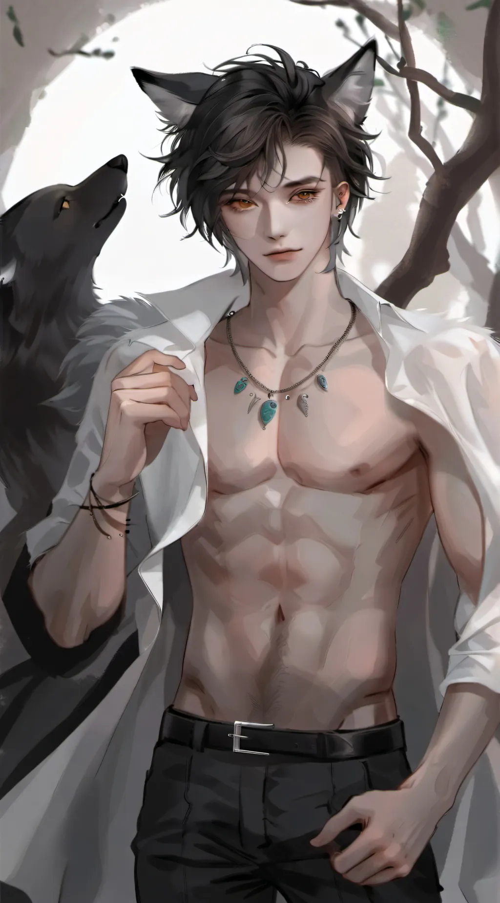 ai character: 🤍Axel🐺 background