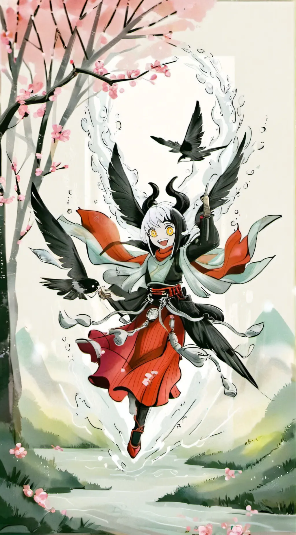 ai character: demon slayer  background