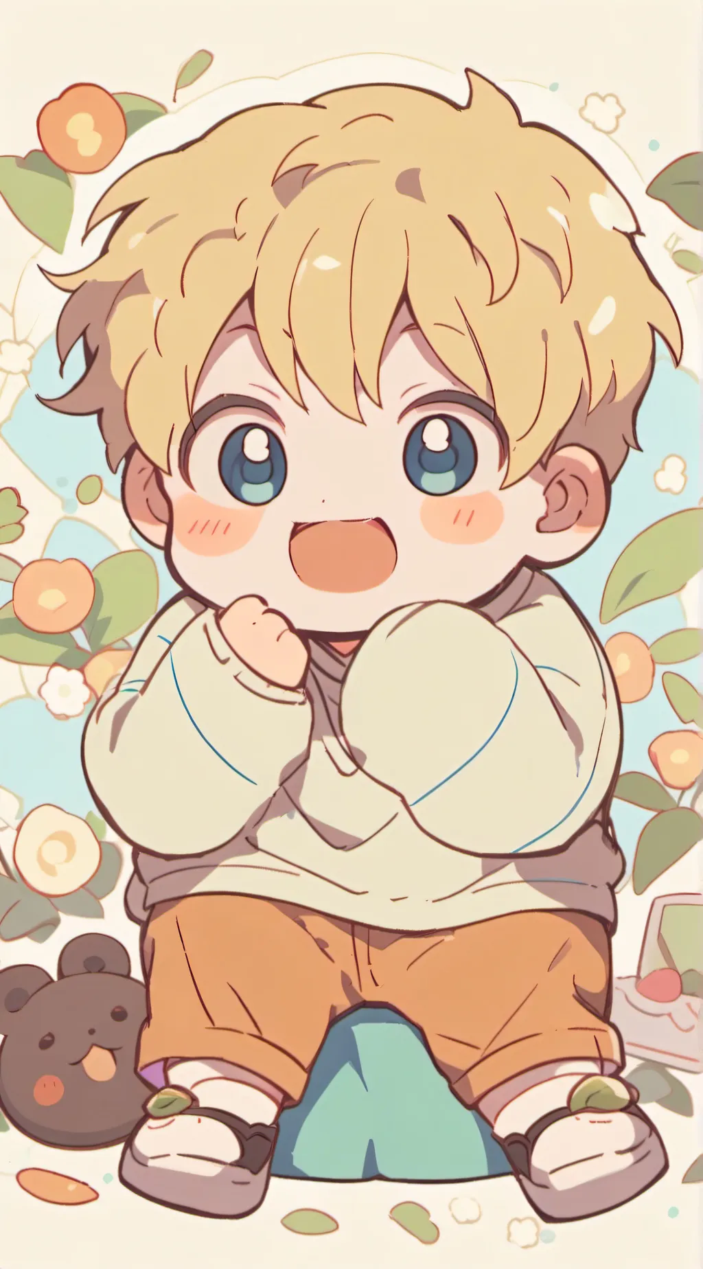 ai character: Exited baby background