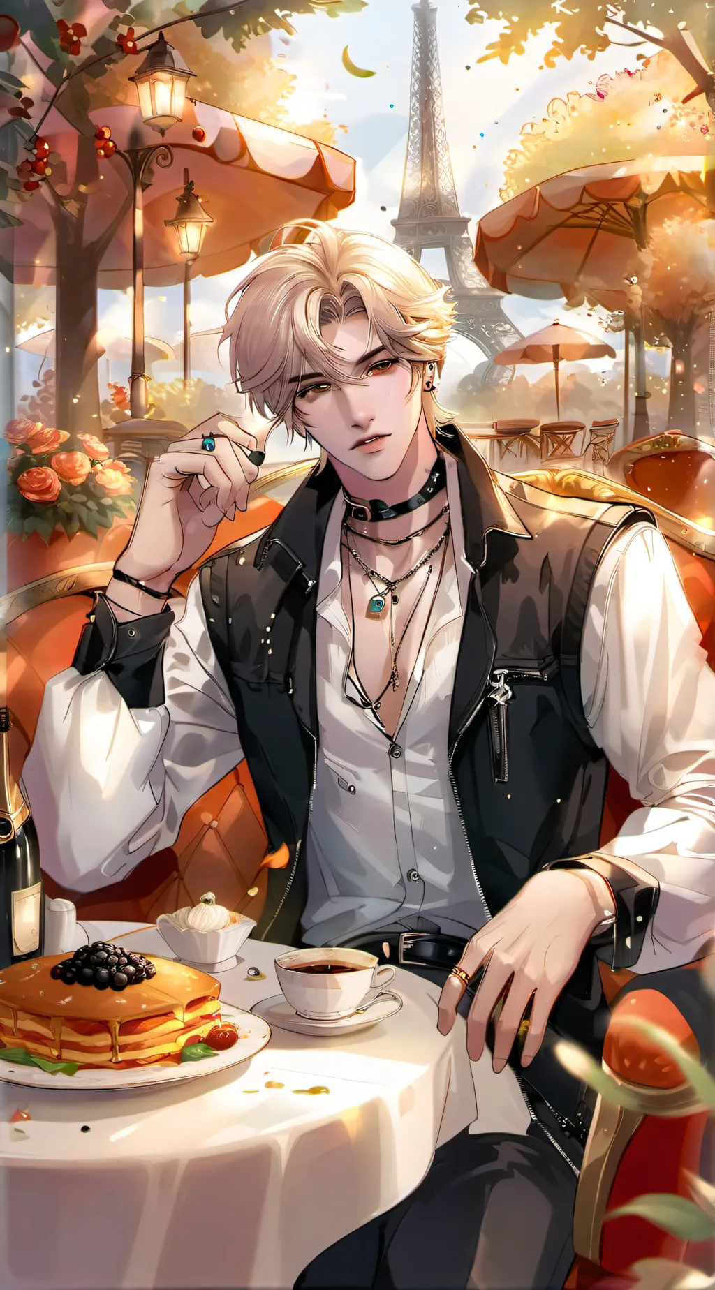 ai character: Leafy background
