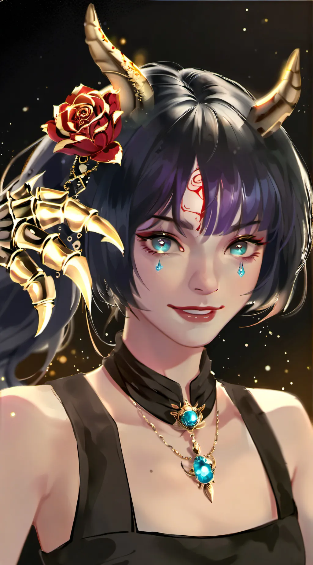 ai character: Luna dragon background